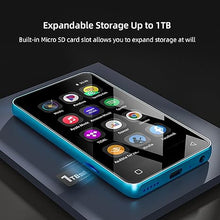 Load image into Gallery viewer, MP3 Player with Bluetooth and WiFi,MP3 Player with Spotify,Spotify Kids,Audible,Pandora,Amazon Music,4" Music Player MP4 Up to 1TB(80GB,Blue_White)
