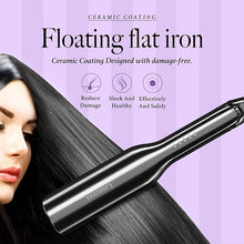 Load image into Gallery viewer, Milano by Laurenza Hair Straightener and Curler 2 in 1, SuperMax Design 8.5 Inch² Extra-Large 3D Floating Ceramic Flat Iron, Dual Voltage Straightening Irons with 20 Million cm³ Anion Outlet (Black)