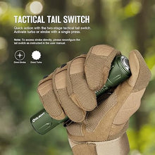 Load image into Gallery viewer, OLIGHT Warrior 3S 2300 Lumens Rechargeable Tactical Flashlight, Compact Dual-Switches LED Bright Light with Proximity Sensor, Powered by Customized Battery for Emergency, EDC and Searching (OD Green)