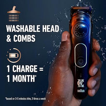 Load image into Gallery viewer, King C. Gillette Cordless Beard Trimmer for Men, Kit includes 1 Trimmer, 3 Interchangeable Combs, 1 Cleaning Brush, 1 Charger, 1 Travel Bag, BLUE