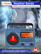 Load image into Gallery viewer, Digital AM FM Shortwave Radio with Best Reception,4000mAh Rechargeable Portable Radio with NOAA Weather Alert, Big Speaker, Digital Tuner and Stereo Earphone,Support Micro SD Card and USB MP3 Player
