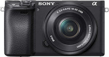 Load image into Gallery viewer, Sony Alpha a6400 Mirrorless Camera: Compact APS-C Interchangeable Lens Digital Camera with Real-Time Eye Auto Focus, 4K Video, Flip Screen & 16-50mm Lens - E Mount Compatible - ILCE-6400L/B, Black