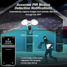 Load image into Gallery viewer, deerdance Smart Floodlight Camera Wired Outdoor Security Camera Flood Light with Motion Sensor 2200 lumens LEDs 1080P HD Live Video Night Vision, Built-in Siren, Two-Way Audio, White(2Pack)