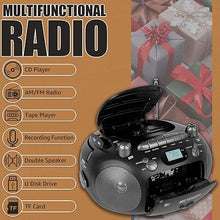 Load image into Gallery viewer, Retekess TR630 CD Cassette Player, Boombox CD Player AM FM Radio, Recording Transcription, USB, Micro SD, LCD Display, for Family