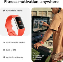 Load image into Gallery viewer, Fitbit Charge 6 Fitness Tracker with Heart Rate, GPS, Premium Membership, and Health Tools - Gold Case w/ Red Band, 1.04 Screen