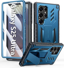 Load image into Gallery viewer, FNTCASE for Samsung Galaxy S25-Ultra Case: Military Grade Drop Proof Protection Mobile Cover with Kickstand | Matte Textured Rugged Shockproof TPU | Protective Sturdy Phone Case - Blue