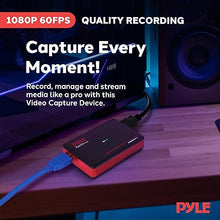 Load image into Gallery viewer, Pyle Video Game Capture Card Device with Video Recorder, HDMI Output, Full HD 1080P Live Streaming, USB, SD, PC, DVD - PHDRCB48.6