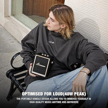 Load image into Gallery viewer, Action Wooden Portable Speaker with Handle Small Portable Bluetooth Speakers with 5000mAh Battery Speakers Bluetooth Wireless for Indoor Outdoor Campaign-Black