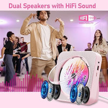 Load image into Gallery viewer, CD Player Portable Bluetooth 5.1 Desktop CD Player with HiFi Sound Speakers,Remote Control,Dust Cover,LED Display,Boombox FM Radio,USB/AUX for Home,Kids (Pink)