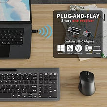 Load image into Gallery viewer, Wireless Keyboard and Mouse, Ergonomic Keyboard Mouse with Phone Holder, 2.4GHz Cordless Keyboard Mouse for Mac, Windows, PC, Laptop ?Black?