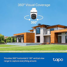 Load image into Gallery viewer, Tapo 2K Outdoor Wired Pan/Tilt Security Wi-Fi Camera, 360° View, Motion Tracking, Works w/Alexa & Google Home, Color Night Vision, Free AI Detection, Cloud & SD Card Storage(up to 512GB), Tapo C510W