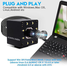 Load image into Gallery viewer, USB Camera 4K Autofocus Webcam High Resolution UHD 2160P USB Camera with 8pcs IR LEDs,100°No Distortion Lens Webcamera with IMX415 Sensor,30fps Plug and Play Web Cam for Video Conference