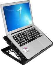 Load image into Gallery viewer, Portable Metal Mesh Laptop Cooler Cooling Pad, 6 Quiet Fans w/Green LED Light, 5 Adjustable Heights, Up to 17" in Notebook, 2 USB Interface w/Speed Control Switch, Non-Slip - Black (11147)