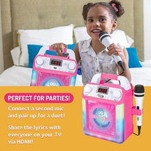 Load image into Gallery viewer, Portable Karaoke Machine for Adults & Kids - Built-In Speaker, Bluetooth, LED Lights, Wired Mic - With Voice Changing Effects