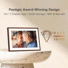 Load image into Gallery viewer, Digital Picture Frame, 10.1'' Frameo Digital Frame Wifi, 32GB Memory, 1280*800 HD Touch Screen Digital Photo Frame, Wall Mountable, Share Instantly, Birthday Gifts for Women, Mom Gift, Chocolate Brown