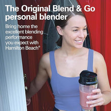 Load image into Gallery viewer, Hamilton Beach Portable Blender for Shakes and Smoothies with 14 Oz BPA Free Travel Cup and Lid, Durable Stainless Steel Blades for Powerful Blending Performance, Black (51101AV)