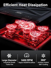 Load image into Gallery viewer, Kootek Laptop Cooling Pad, Laptop Cooler with 5 Quiet Fans for 12"-17" Computer PC Notebook Gaming Laptop Fan, Height Adjustable Laptop Cooling Stand Laptop Accessories, Red