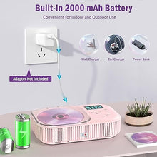 Load image into Gallery viewer, Portable CD Player with Bluetooth 5.3 Transmitter, Rechargeable CD Player with Speakers, Anti-Skip CD Players for Home with FM Radio, LCD Display, Dual Stereo, Support AUX/USB, Kids CD Player, Gifts