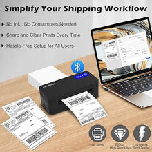 Load image into Gallery viewer, Bluetooth Thermal Label Printer for Mac, Windows, Phone, Tablet, Wireless 4x6 Shipping Label Printer, Thermal Printer for Shipping Packages, Support USPS, Ebay, Amazon, Pirate Ship.