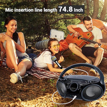 Load image into Gallery viewer, SingingWood NP030AB-GK Portable Karaoke System, Portable CD Player Boombox with Bluetooth for Home AM FM Stereo Radio, Headphone Jack, Portable Karaoke Supported AC or Battery Powered - Black