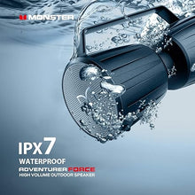 Load image into Gallery viewer, Monster Adventurer Force Bluetooth Speaker IPX7 Waterproof Speaker 5.0 with Microphone Input, 80W Portable Bluetooth Speakers with 40H Playtime for Indoor Outdoor Party, Black