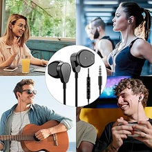 Load image into Gallery viewer, Wired Earbuds Noise Cancelling 3.5mm Jack Headphones with Microphone Inline Control Magnetic Earphones in Ear Bud for Samsung Galaxy A25 A15 A03s A23 S10 Moto G Power Pure Google Pixel 4a 3a 5a Black