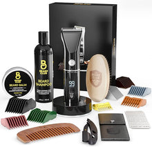 Load image into Gallery viewer, The Beard Club Mens Grooming Kit & PT45 Beard Trimmer for Men - Professional Cordless Electric Beard Hair & Moustache Trimmer, Straight Razor, Beard Shampoo, Balm, Beard Brush & Comb - Beard Kit Gift