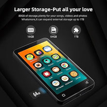 Load image into Gallery viewer, MP3 Player with Bluetooth and WiFi,MP3 Player with Spotify,Spotify Kids,Audible,Pandora,Amazon Music,4" Music Player MP4 Up to 1TB(80GB,Black)