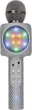 Load image into Gallery viewer, Sing-Along Bling Bluetooth Karaoke Microphone and Bluetooth Stereo Speaker All-in-One (Silver Bling)