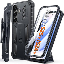 Load image into Gallery viewer, FNTCASE for Samsung Galaxy S25-Plus Case: Military Grade Rugged Cell Phone Cover with Kickstand & Holster | Shockproof TPU Protection Bumper Matte Textured Design for S24 Plus Cases 6.7 inch - Black