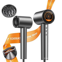 Load image into Gallery viewer, TORRAS Stream Hair Dryer, Space Gray, High-Speed 29.3m/s, 1600W, Hair Care Mode, Ionic Care, 2 Modes, 3 Speeds, 3 Heat Levels, with Diffusers, Aerospace Alluminum