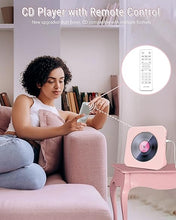 Load image into Gallery viewer, Greadio CD Player Portable with Bluetooth 5.0, HiFi Sound Speaker, CD Music Player with Remote Control, Dust Cover, FM Radio, LED Screen, Support AUX/USB, Headphone Jack for Home, Kids, Kpop, Gift