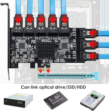 Load image into Gallery viewer, PCIE SATA Card 16 Ports, 6 Gbit/s SATA 3.0 PCIe Card, PCIe to SATA Controller Expansion Card, Boot as System Hard Drive, Suitable for All PCIE Slots (JMB575 + ASM1064)
