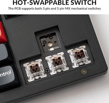 Load image into Gallery viewer, Keychron V3 Wired Custom Mechanical Keyboard, TKL Tenkeyless QMK/VIA Programmable Macro with Hot-swappable Keychron K Pro Brown Switch Compatible with Mac Windows Linux (Frosted Black-Translucent)