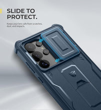Load image into Gallery viewer, Dexnor for Samsung Galaxy S25 Ultra Case with Built-in Slide Camera Cover & Screen Protector & Kickstand, Heavy-Duty Shockproof Rugged Case Full-Body Bumper Cover for Galaxy S25 Ultra(2025),Navy Blue