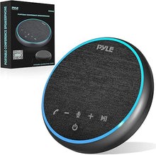 Load image into Gallery viewer, Pyle Portable Conference Speakerphone, Multifunctional Wireless BT Speaker Phone with USB C and Aux Cable, 10m Omnidirectional Microphone Coverage, Ideal for Home and Office Use