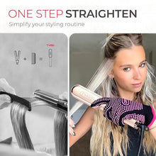 Load image into Gallery viewer, TYMO Ring Plus Ionic Hair Straightener Brush - Straightening Comb with Negative Ions for Women, Titanium Coating, 9 Temp Settings & LED Display, Dual Voltage, Professional Styling Tools, Gold Blush