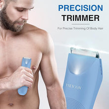 Load image into Gallery viewer, VIKICON Pubic Hair Trimmer for Men, Bikini Trimmer Women, Electric Groin & Body Shaver IPX7 Waterproof Wet/Dry, Body Groomer for Manscaping, Male Razor USB-C Charging, No Nicks, No Cuts, LED Light