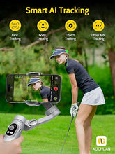 Load image into Gallery viewer, Gimbal Stabilizer for Smartphone,3-axis Gimbal Anti-Shake for iPhone 15/14/13 Pro Android w/Built-in LED Light,1/4" Threads,Portable Phone Gimbal Vlogging for TikTok,Live-Stream-Smart X Grey