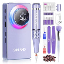 Load image into Gallery viewer, SAVILAND 50000RPM Nail Drill for Acrylic: 2024 Pro High Tech Fast Removal Electric Nails Drill Kit 6000mAh Rechargeable Machine Professional Drill Bit Nail File Buffer Tools Salon Manicure Pedicure