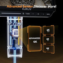 Load image into Gallery viewer, 4K Digital Microscope, Elikliv EM4K 8" Coin Microscope 2000x, 52MP HDMI Microscope, Soldering Microscope for Adults, LCD Microscope for Electronics Repair, 3840P UHD Video Microsocpe, 10" Stand, 64G