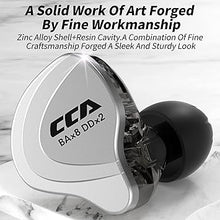 Load image into Gallery viewer, CCA C10 Five Drivers Hybrid in Ear Monitors in Each Side?HiFi 4BA 1DD High Resolution Earphones/Earbuds with 3.5mm Gold Plated Plug Detachable Cable 2pin 0.75mm Wired Earbuds(Black Without mic)