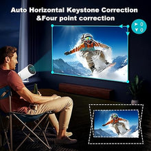 Load image into Gallery viewer, Mini Projector, HY300 Portable Projector, Support 4K 1080P with Dual-Band WIFI6 5G Wireless 5.0 Bluetooth Android 11, 180° Rotatable,160 ANSI Auto Keystone Correction, 40"-130" Screen Video Projector