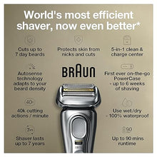 Load image into Gallery viewer, Braun Electric Razor for Men, Waterproof Foil Shaver, Series 9 Pro 9477cc, Wet & Dry Shave, with Portable Charging Case, ProLift Beard Trimmer, 5-in-1 Cleaning & Charging SmartCare Center, Silver