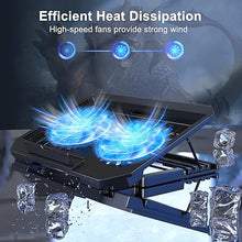 Load image into Gallery viewer, Laptop Cooling Pad with Adjustable Height Two 5.1 Inches Fan 2 USB Ports Suitable for 12"-15.6" Laptops?Black?