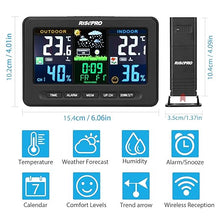 Load image into Gallery viewer, Wireless Weather Station with Outdoor Remote Sensor Indoor/Out Temperature and Humidity Alarm Clock Calendar Weather Forecaster with Color LCD Display