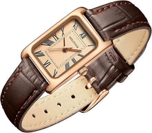 Load image into Gallery viewer, HOLSTOUR Watches for Women Fine Leather Watch Rectangular Case Roman Numeral Dial Water Resistant