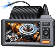Load image into Gallery viewer, 50FT Triple Lens Sewer Camera, DEPSTECH Borescope with 5" IPS Screen, 1080P Endoscope Camera with Light, Flexible Snake Inspection Camera for Wall, Plumbing, Automotive Engine Inspect
