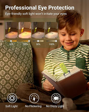 Load image into Gallery viewer, DEWENWILS Book Reading Light, USB Rechargeable Booklight for Reading at Night, LED Clip On Book Lights for Kids, Bookworms, Blue Light Blocking, Amber + Warm White (Green)
