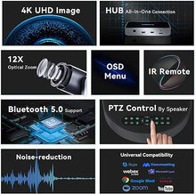 Load image into Gallery viewer, Tenveo VLGroup All-in-One 4K Conference PTZ Camera with Bluetooth Speakerphone System 12X Optical Zoom Wide View Angle Lens Works with Zoom Skype Teams for Room Remote Meeting
